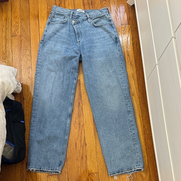 Agolde Light Blue Straight Jeans - Picture 1 of 3